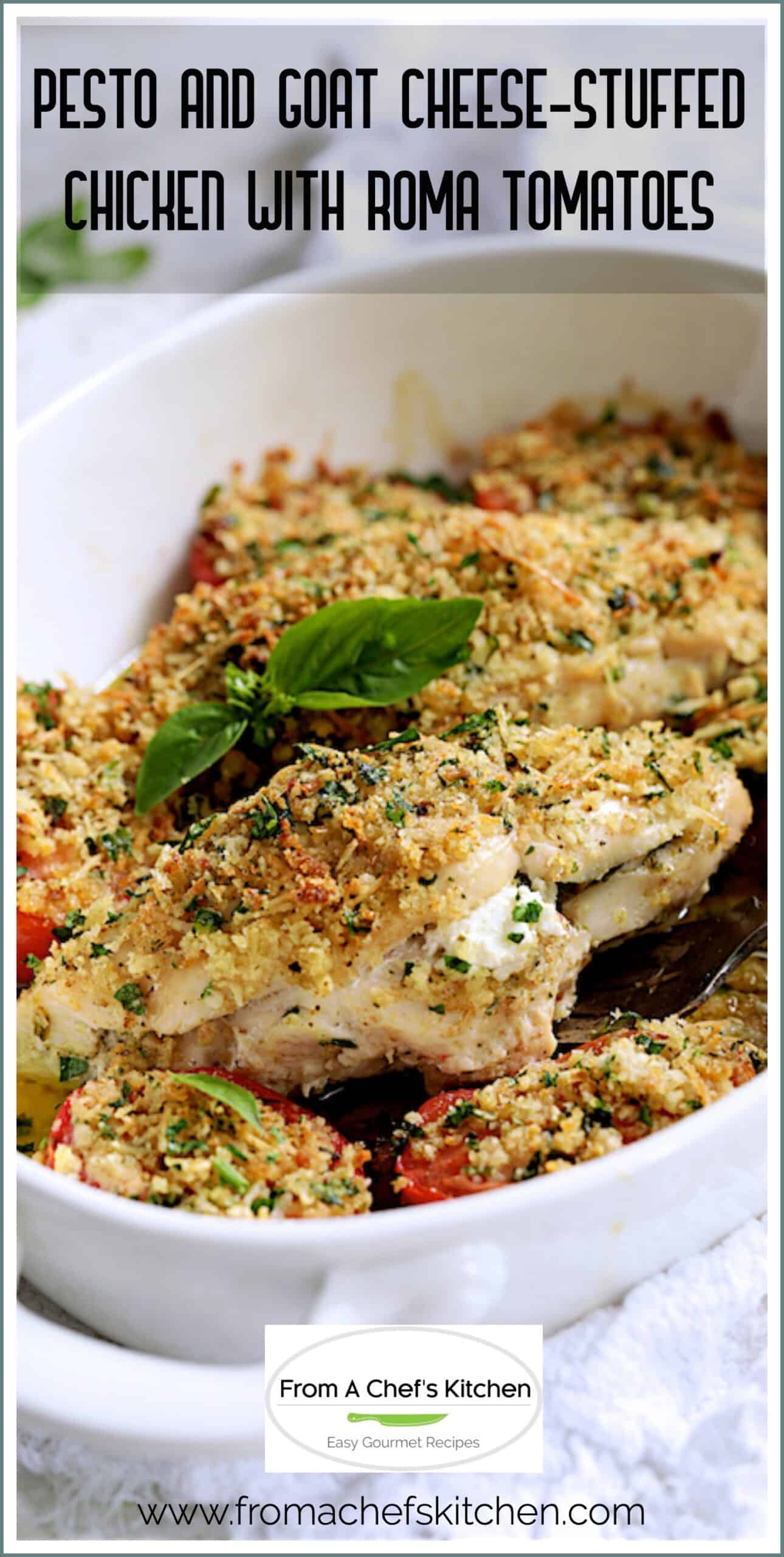 Pesto Goat CheeseStuffed Chicken Recipe with Roma Tomatoes
