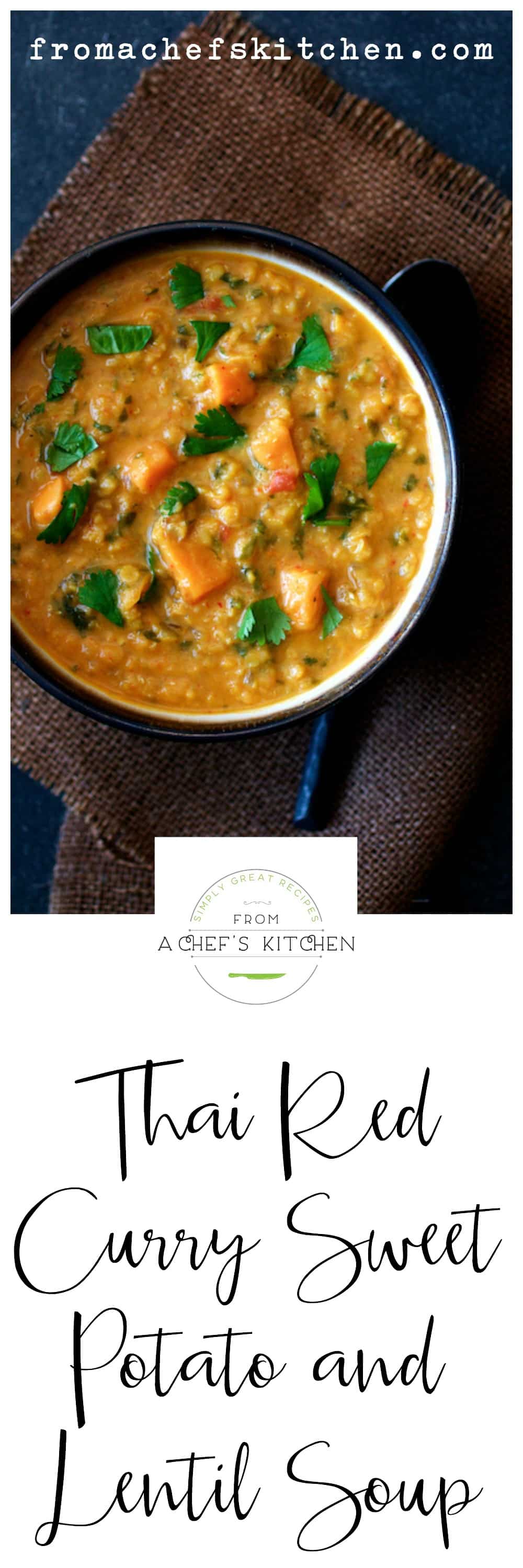 Experience lentil joy with this easy and crazy good Thai Red Curry Sweet Potato and Lentil Soup!