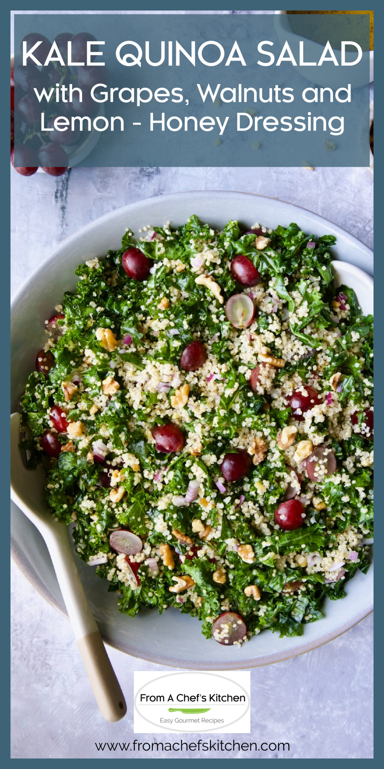 Kale Quinoa Salad Recipe with Lemon Honey Dressing
