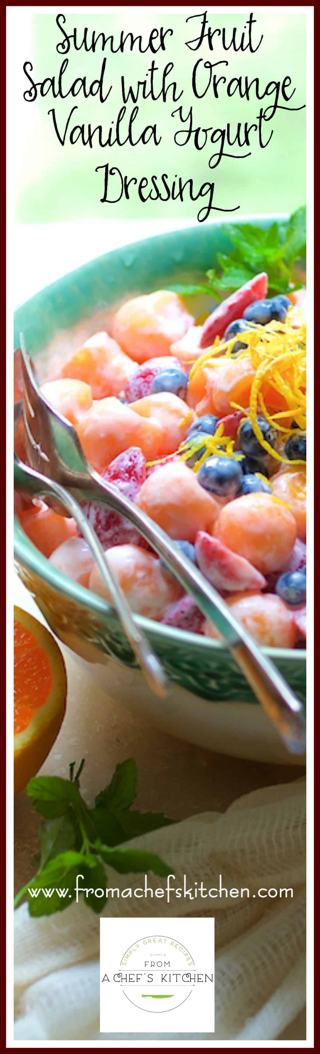 Fruit Salad Recipe with Orange Vanilla Yogurt Dressing