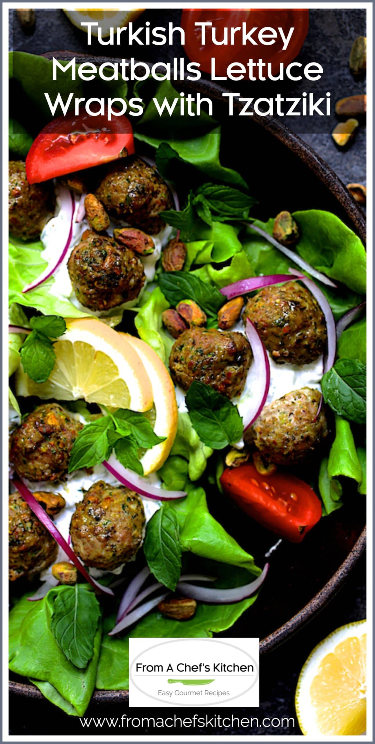 Turkey Meatball Lettuce Wraps Recipe with Tzatziki