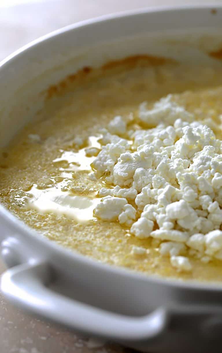 Italian Sausage and Grapes with Goat Cheese Polenta