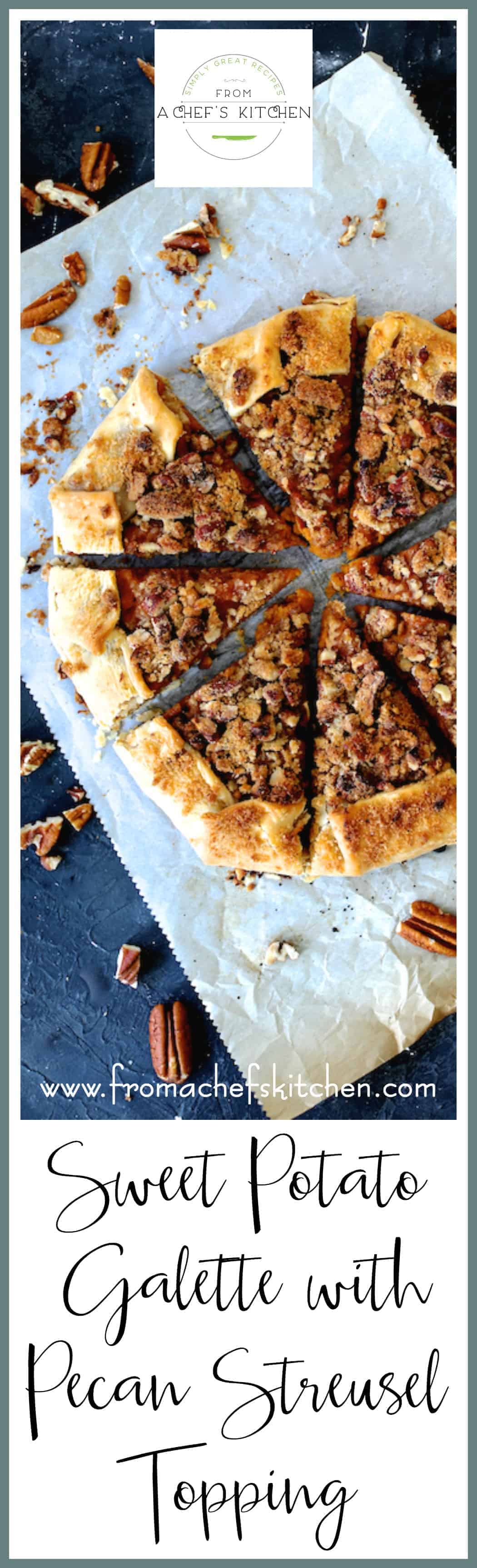 Sweet Potato Galette with Pecan Streusel Topping is the classic sweet potato casserole enveloped in pastry!