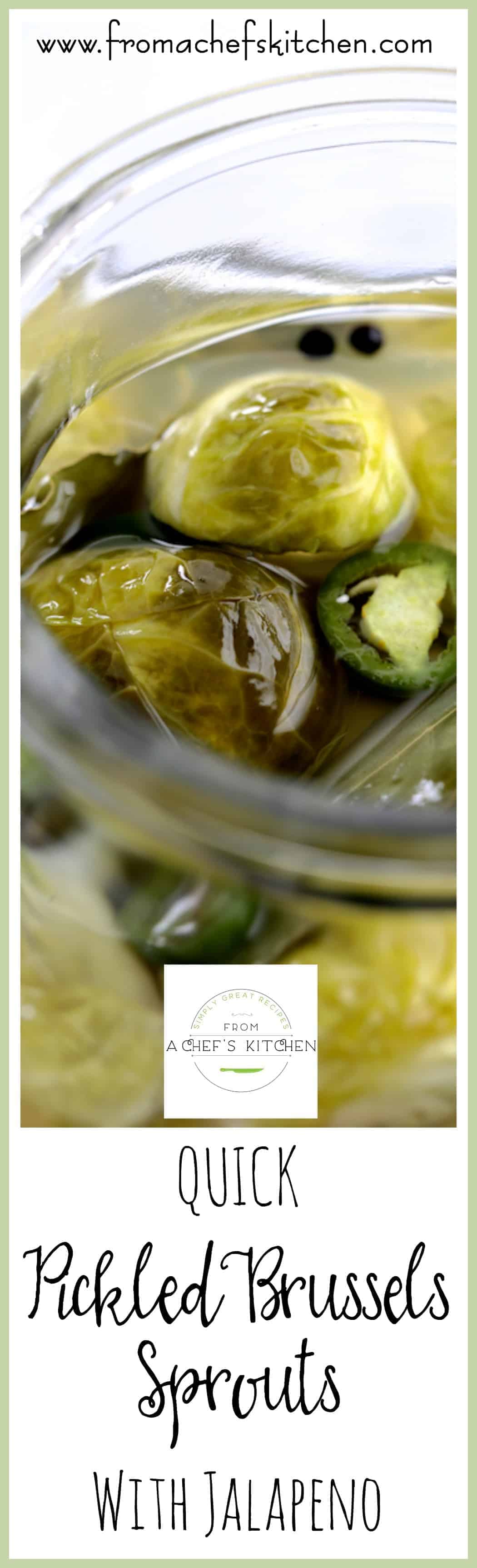 Quick Pickled Brussels Sprouts with Jalapeno are the perfect accompaniment to anything you're serving this holiday season! #brusselssprouts #pickledbrusselssprouts #vegetable #pickledvegetable