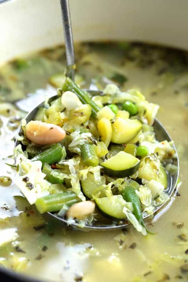 Green Minestrone with Radish Top Pesto From A Chef's Kitchen