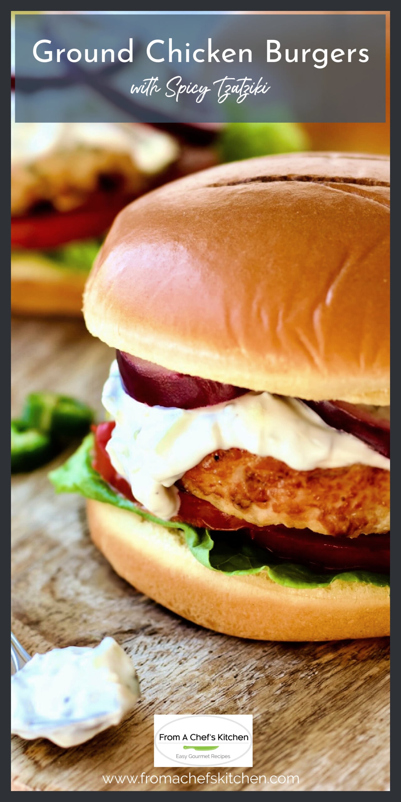 Ground Chicken Burgers with Spicy Tzatziki