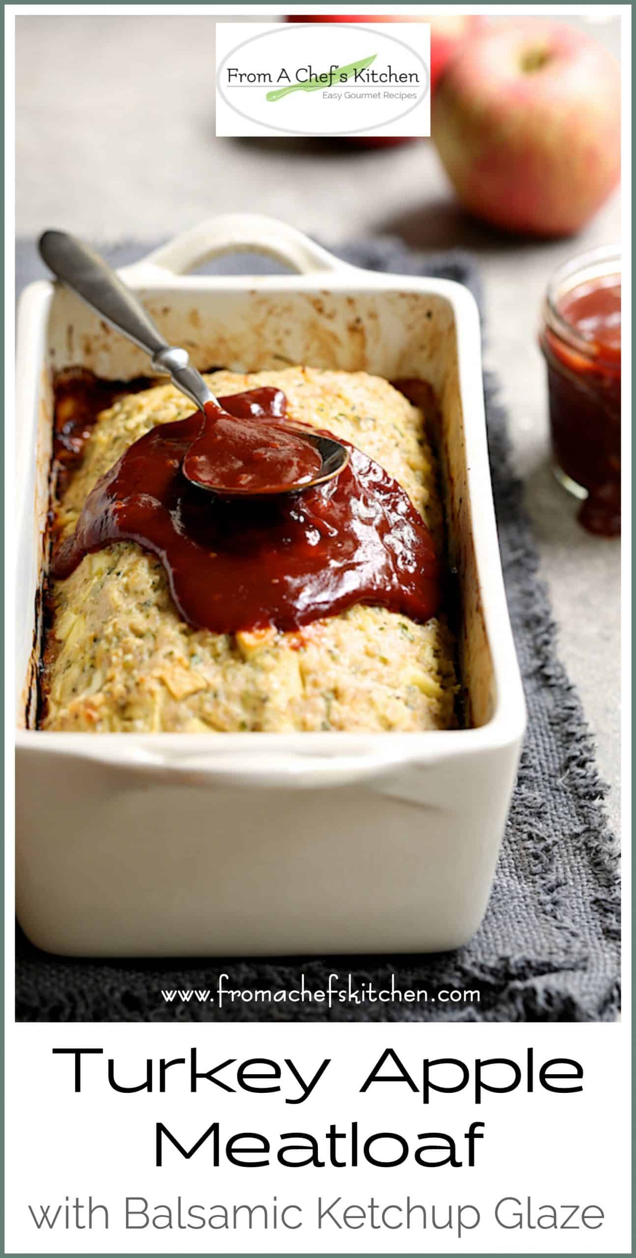 Turkey Apple Meatloaf Recipe with Balsamic Ketchup Glaze