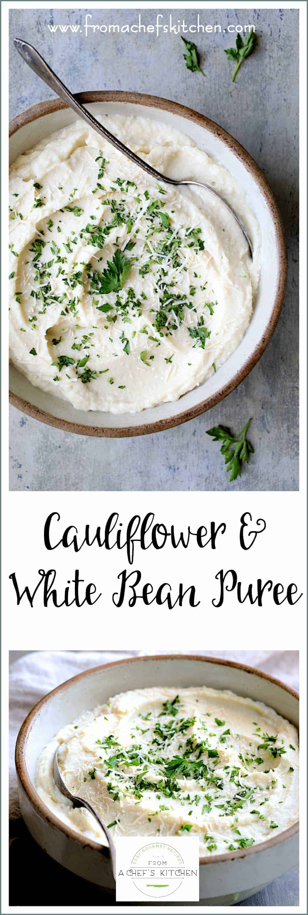 Cauliflower White Bean Puree is the perfect stand-in for decadent mashed potatoes! Cream cheese makes it creamy while white beans add that touch of thickening and body you crave in a mashed potato substitute--all while keeping it low-carb!