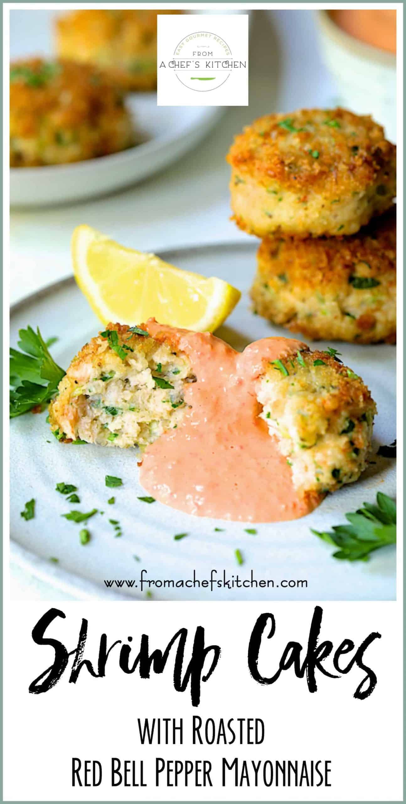 Shrimp Cakes Recipe with Roasted Red Bell Pepper Mayonnaise