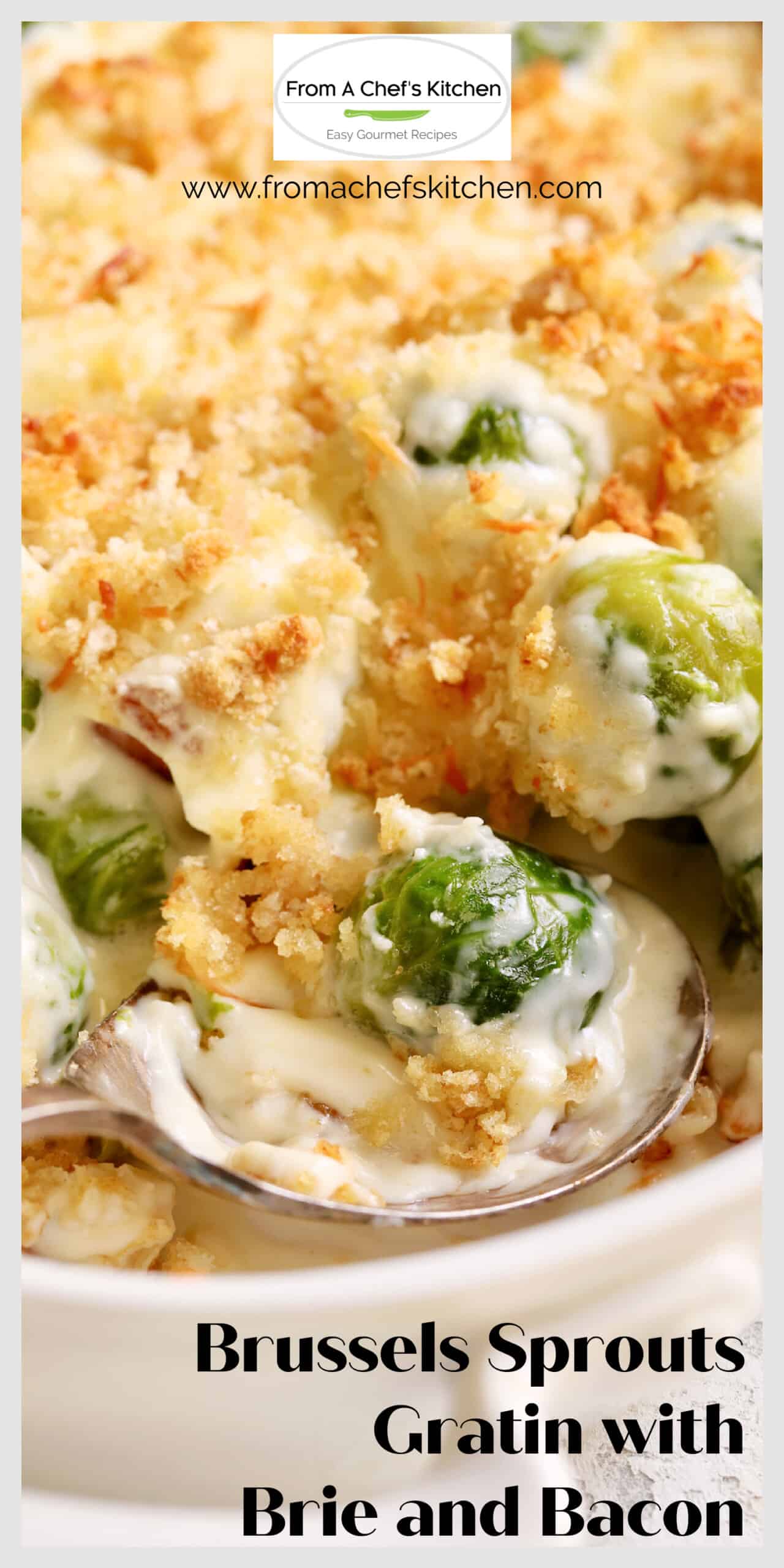 Brussels Sprouts Gratin Recipe with Brie and Bacon