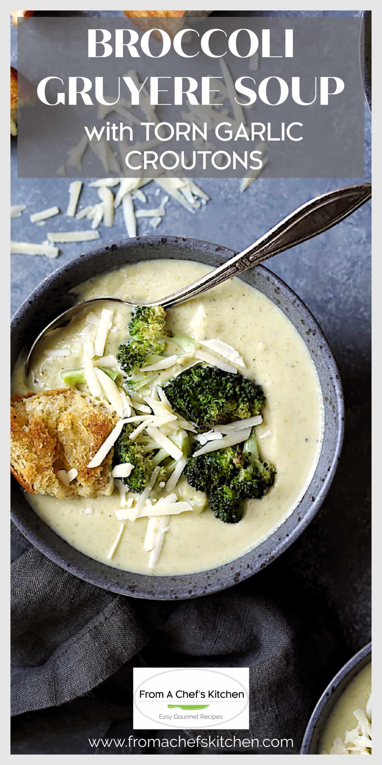 Broccoli Cheese Soup Recipe with Garlic Croutons