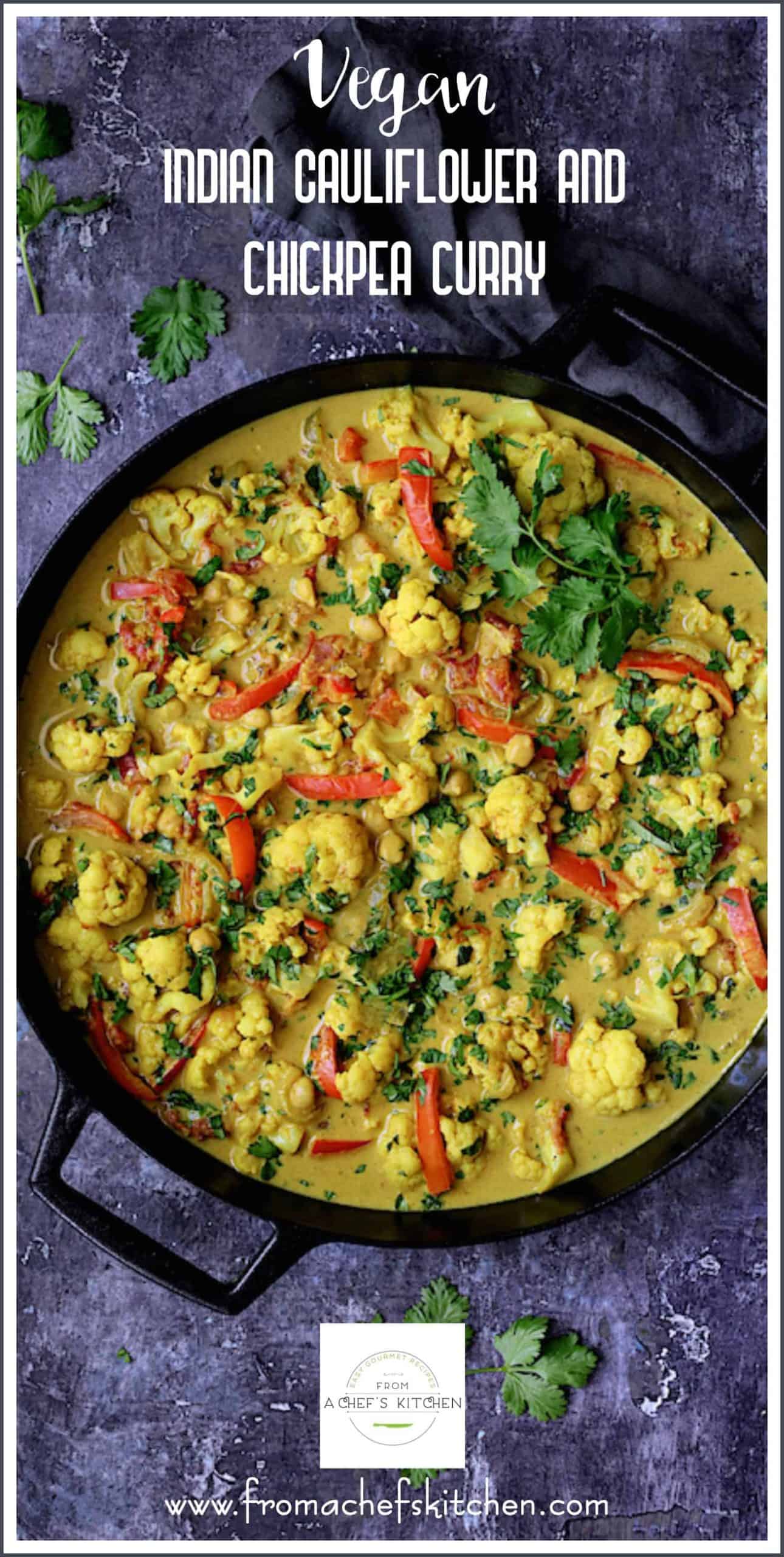 Vegan Indian Cauliflower Curry Recipe with Chickpeas