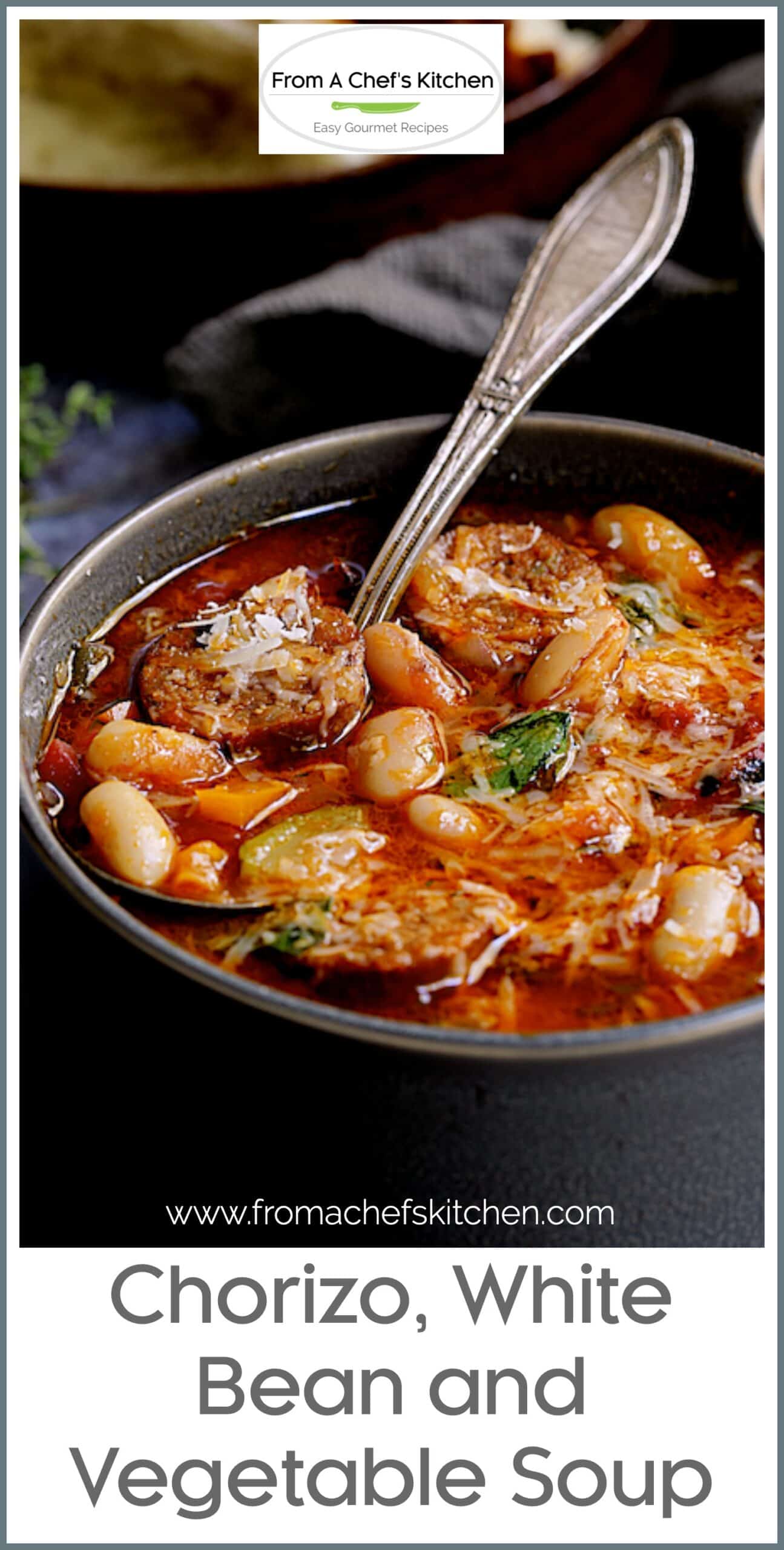 Chorizo Soup with White Beans and Vegetables