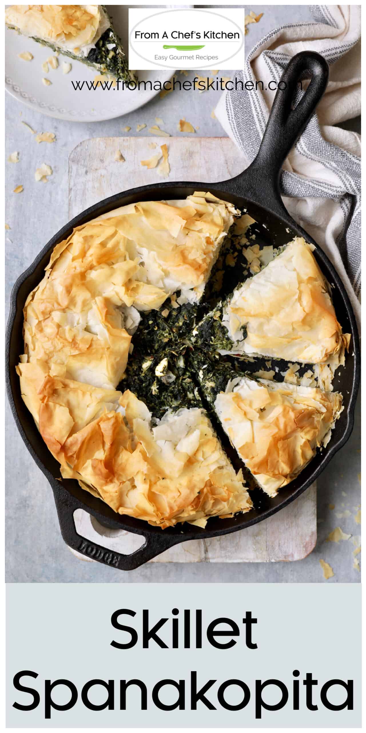 Skillet Spanakopita Recipe (Greek Spinach and Feta Pie)