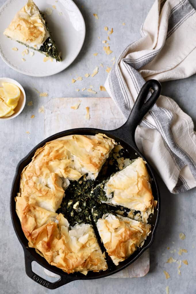 Skillet Spanakopita Recipe (Greek Spinach and Feta Pie)