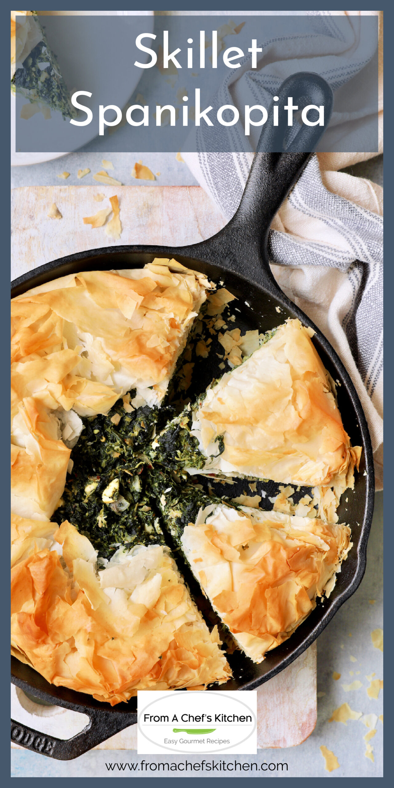 Skillet Spanakopita Recipe (Greek Spinach and Feta Pie)