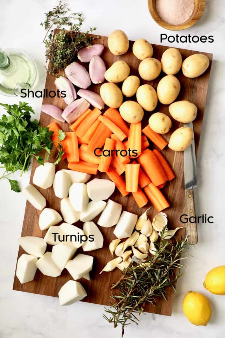 Garlic Herb Butter Roast Chicken Recipe with Root Vegetables