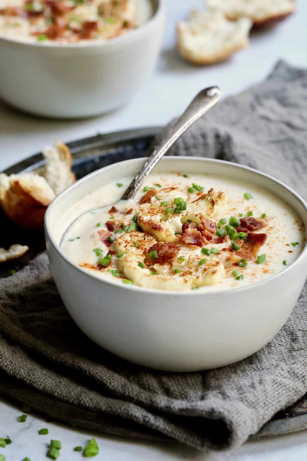 Cauliflower Potato Soup Recipe with Smoked Gouda