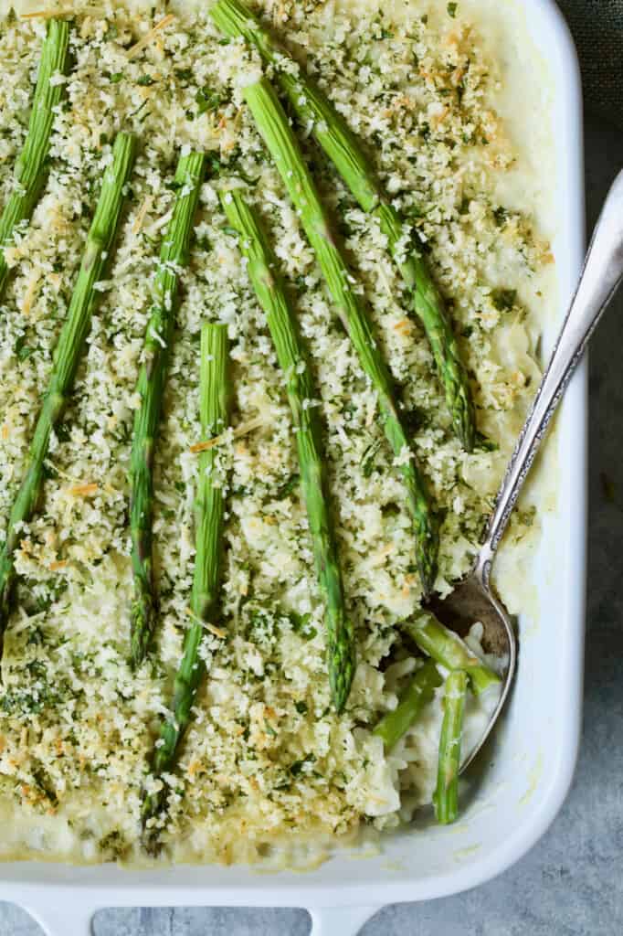 Creamy Asparagus and Rice Casserole From A Chef's Kitchen