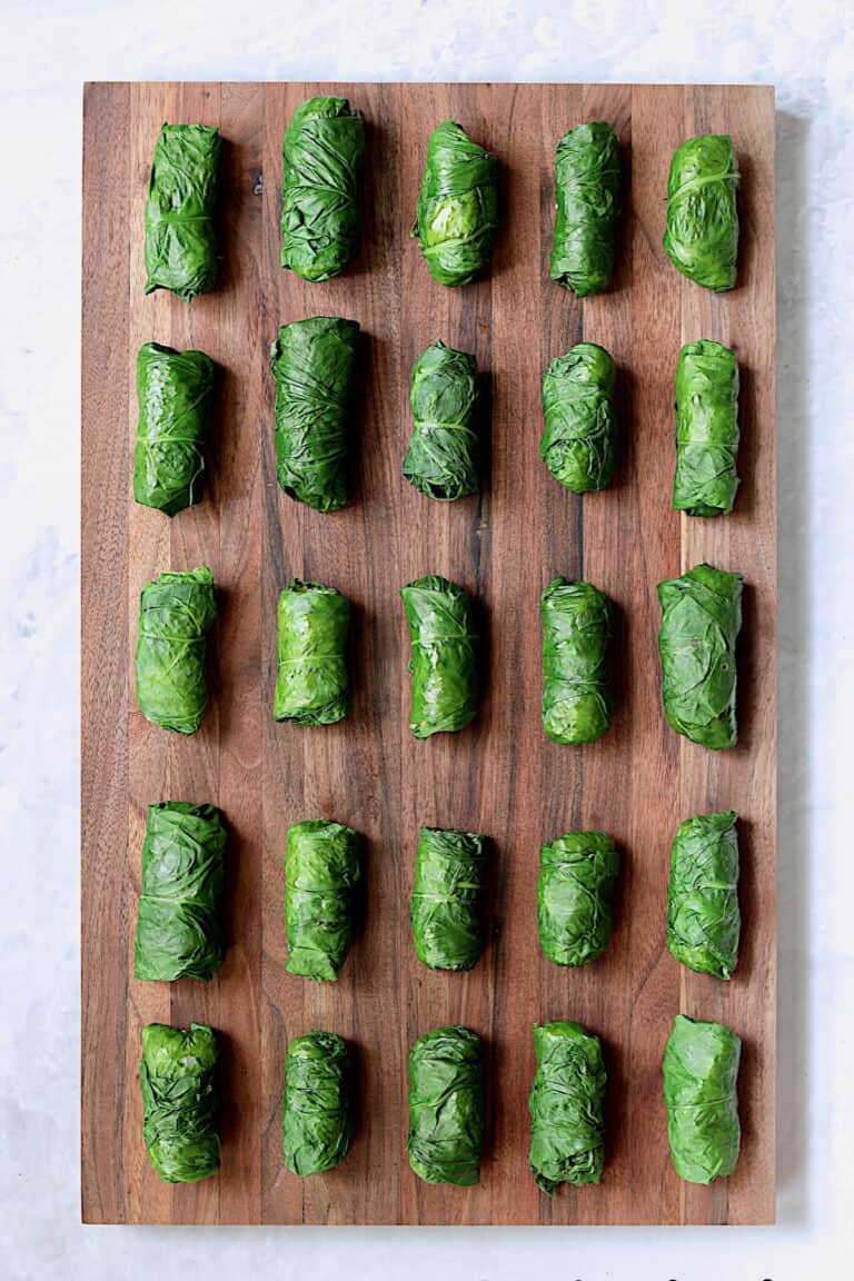 Vegetarian Dolma Recipe for Swiss Chard Leaves with Tzatziki