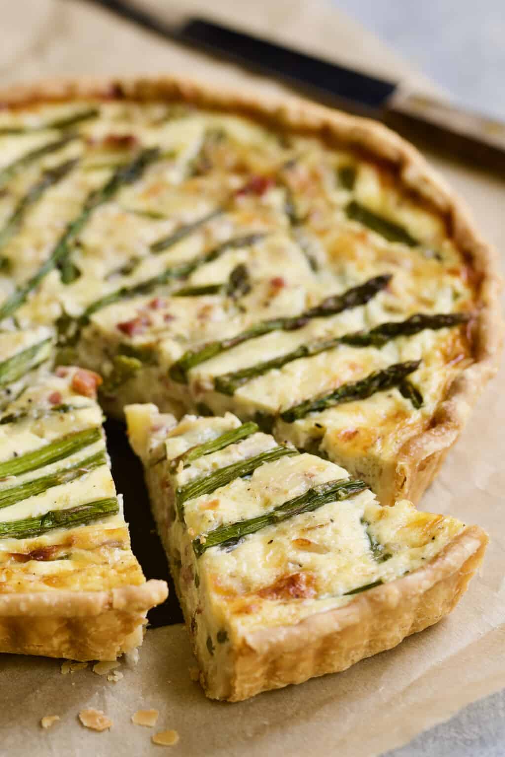 Asparagus Tart Recipe with Prosciutto and Fontina