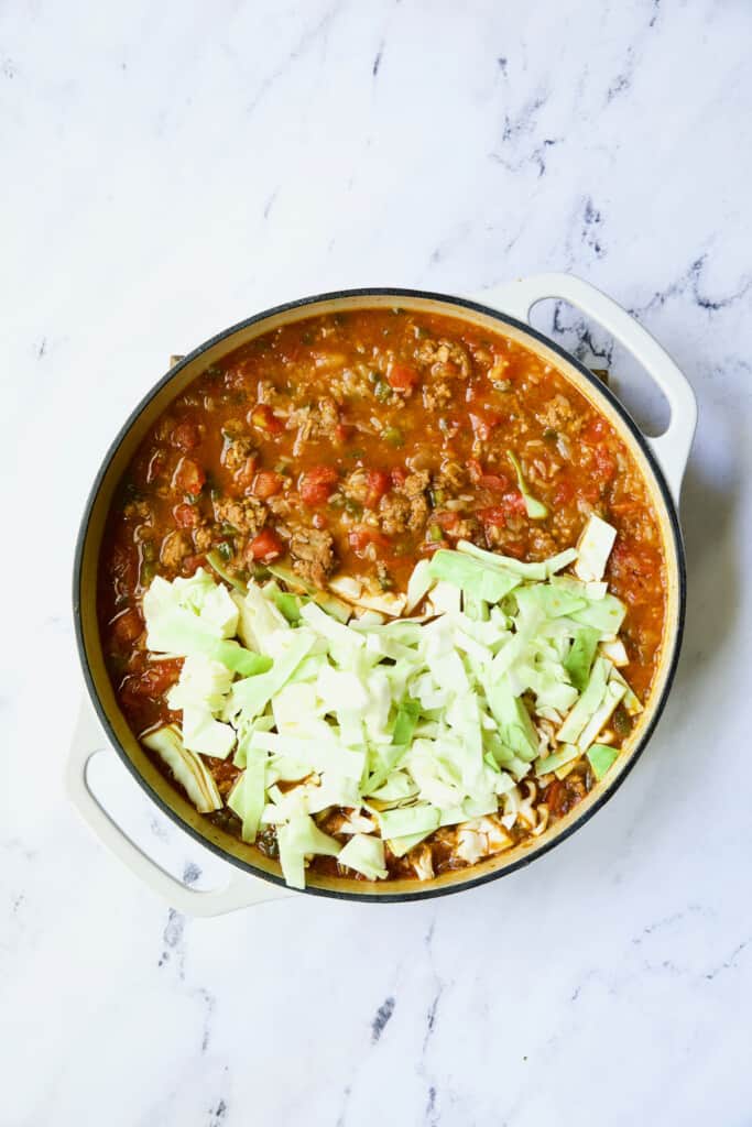 Unstuffed Chorizo Cabbage Roll Skillet From A Chef's Kitchen