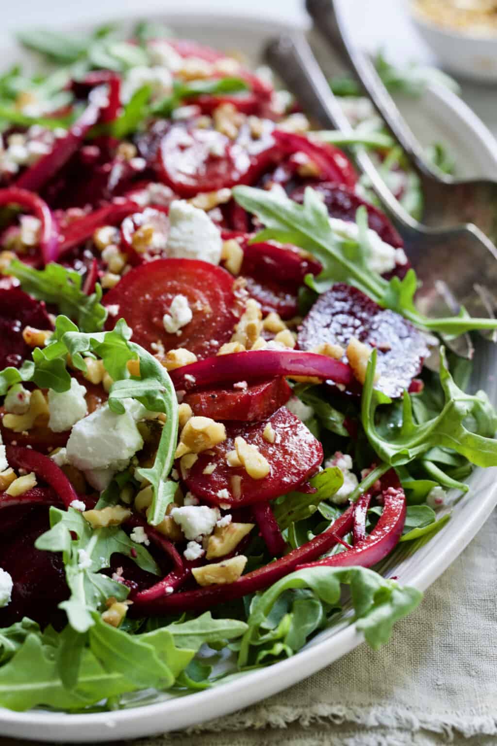 Roasted Beet, Walnut, Goat Cheese and Honey Balsamic Salad