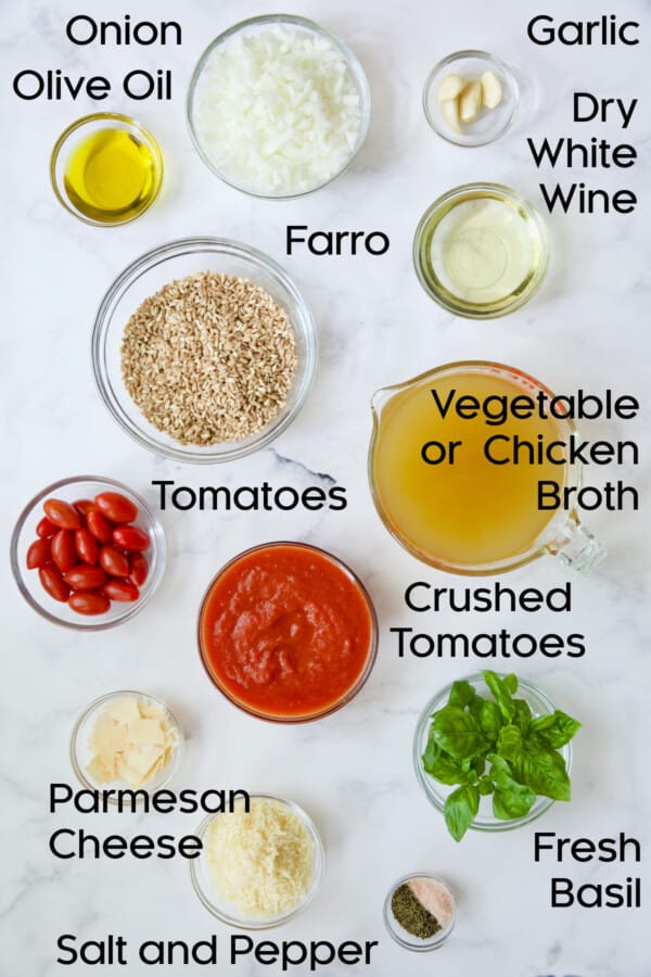 Tomato Farro Risotto Recipe with Basil and Parmesan