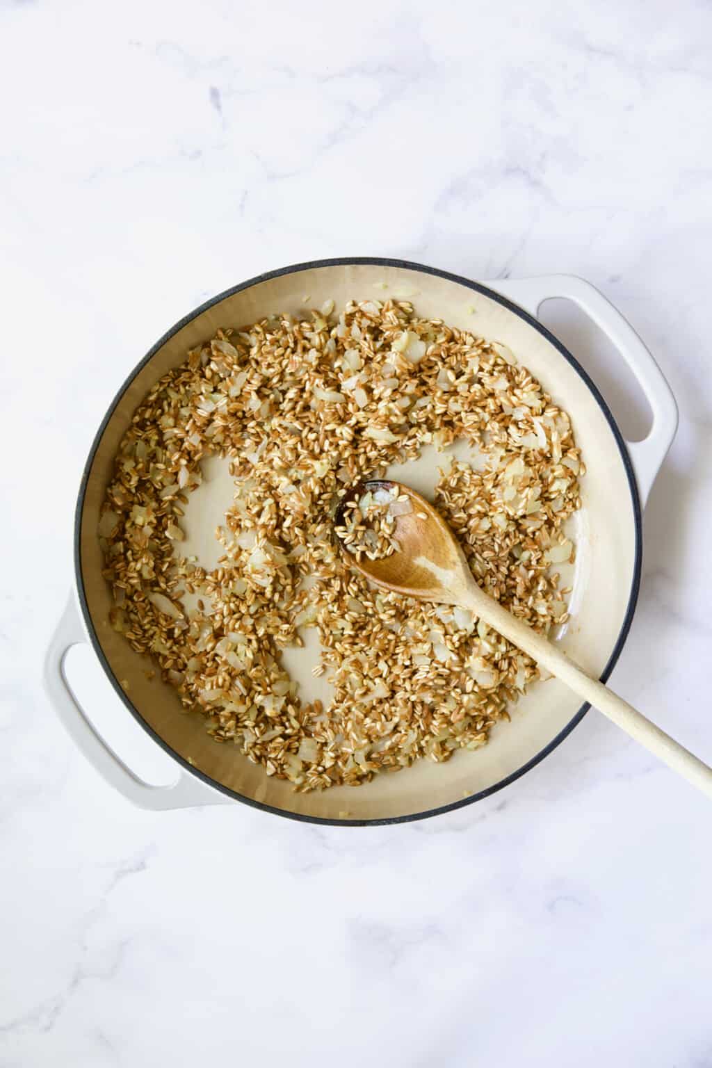Tomato Farro Risotto Recipe with Basil and Parmesan