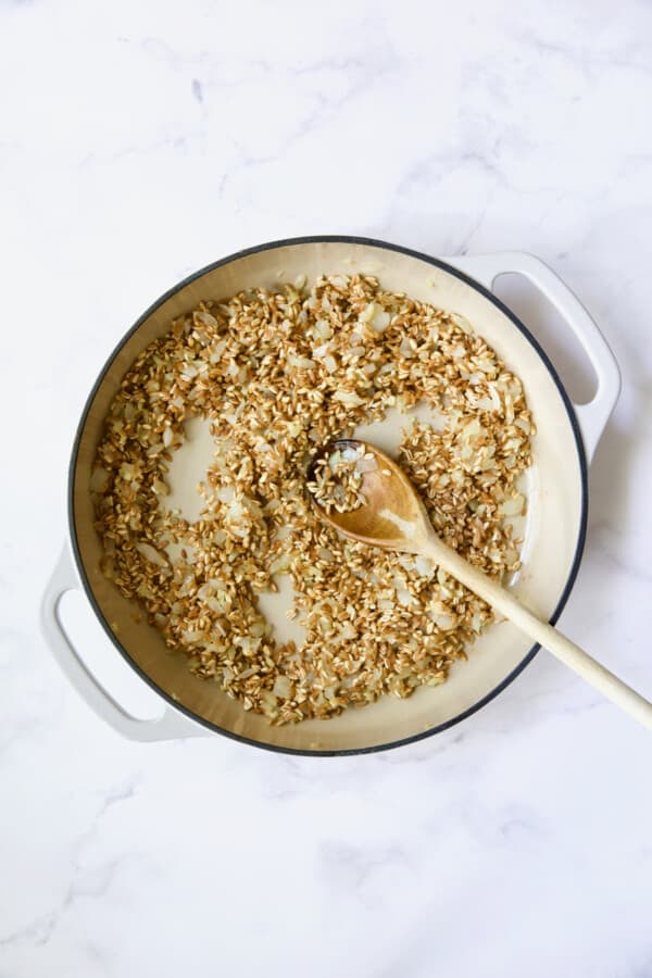 Tomato Farro Risotto Recipe with Basil and Parmesan