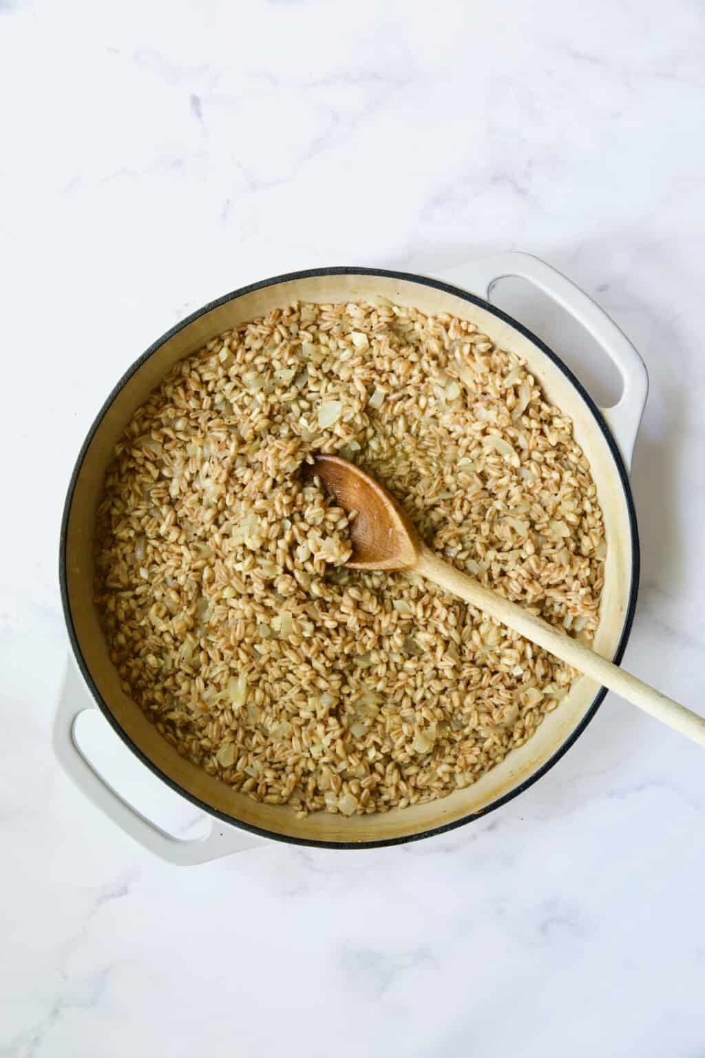 Tomato Farro Risotto Recipe with Basil and Parmesan