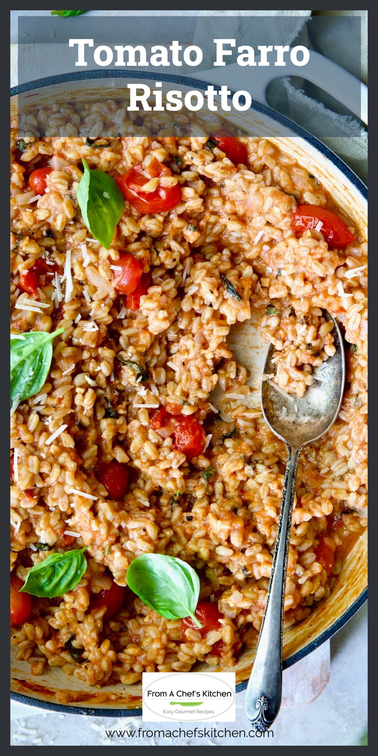 Tomato Farro Risotto Recipe with Basil and Parmesan