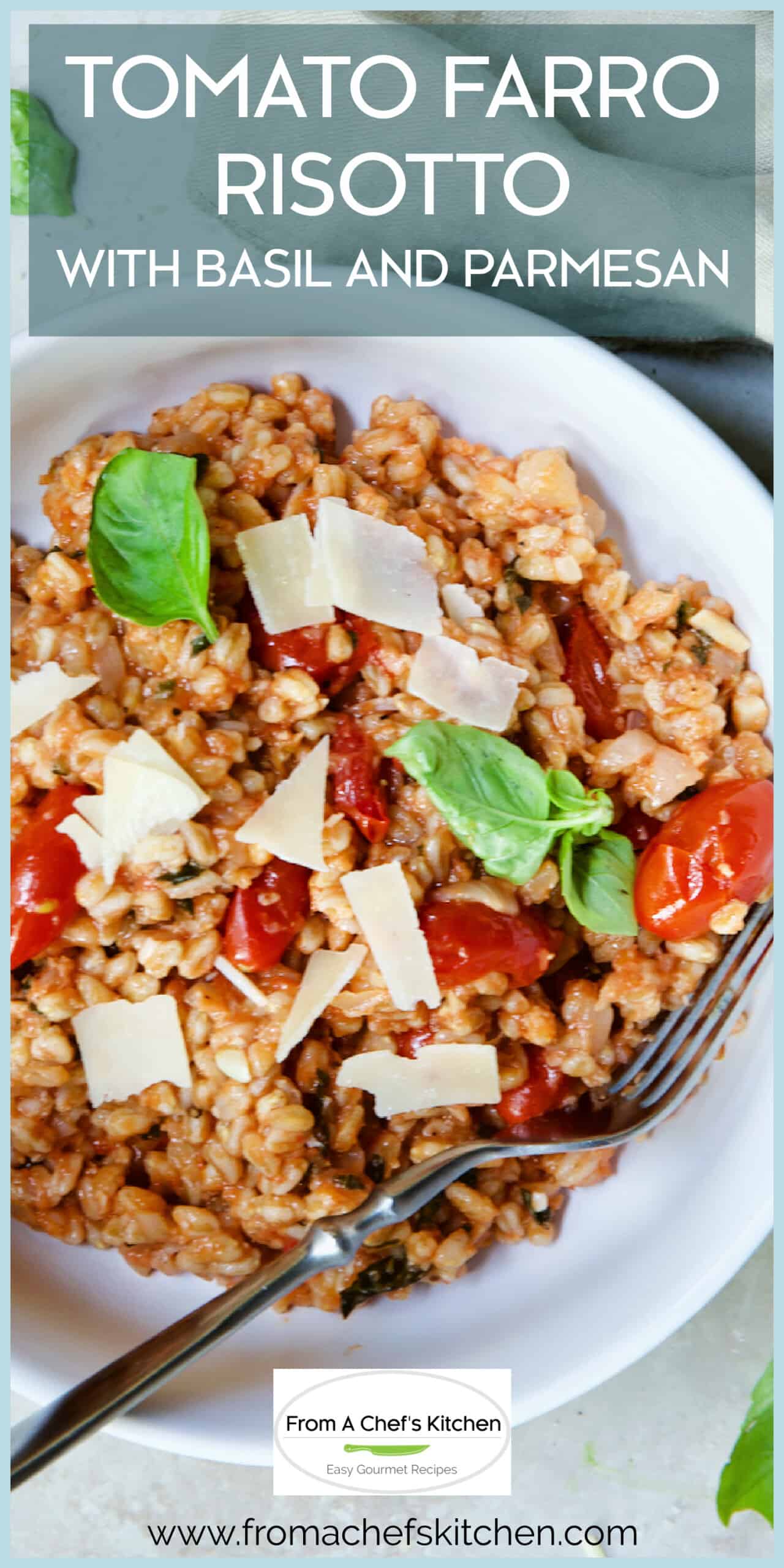 Tomato Farro Risotto Recipe with Basil and Parmesan