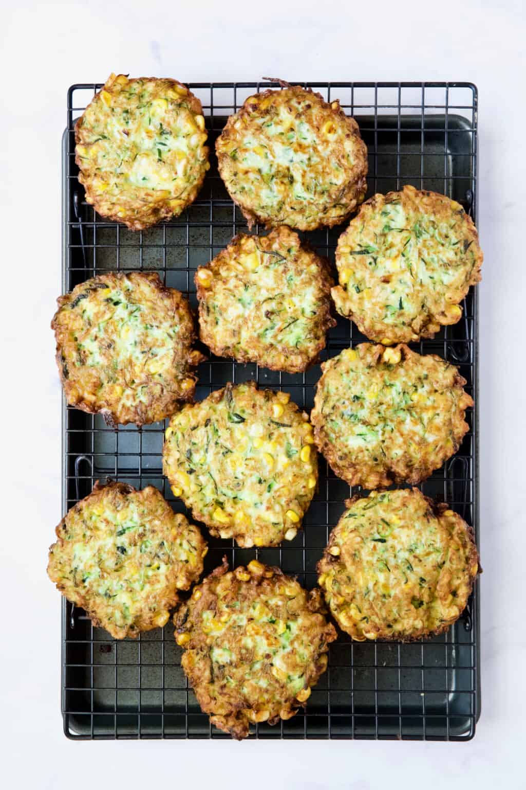 Zucchini Corn Fritters Recipe with Basil Buttermilk Sauce