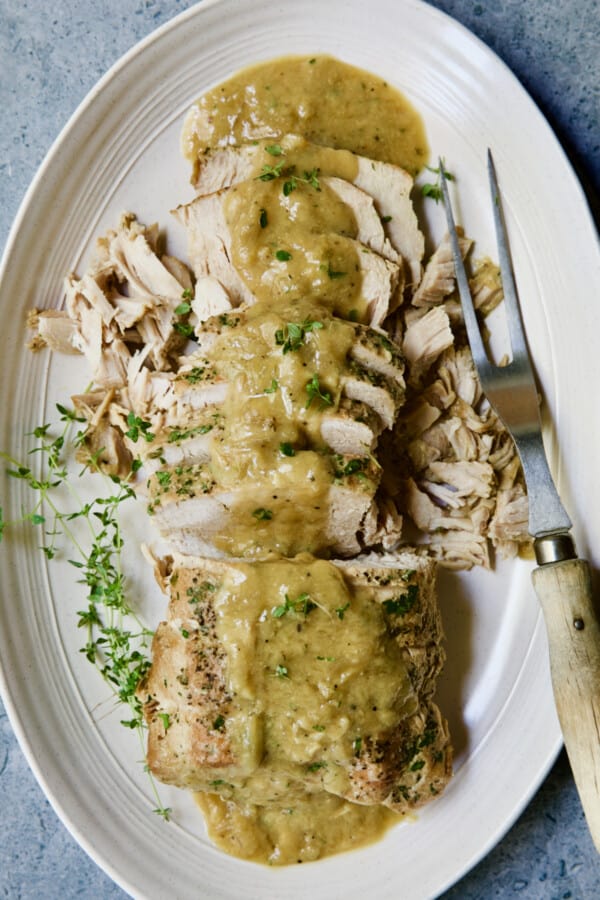 Braised Pork Loin Roast Recipe in Dijon Mustard Sauce