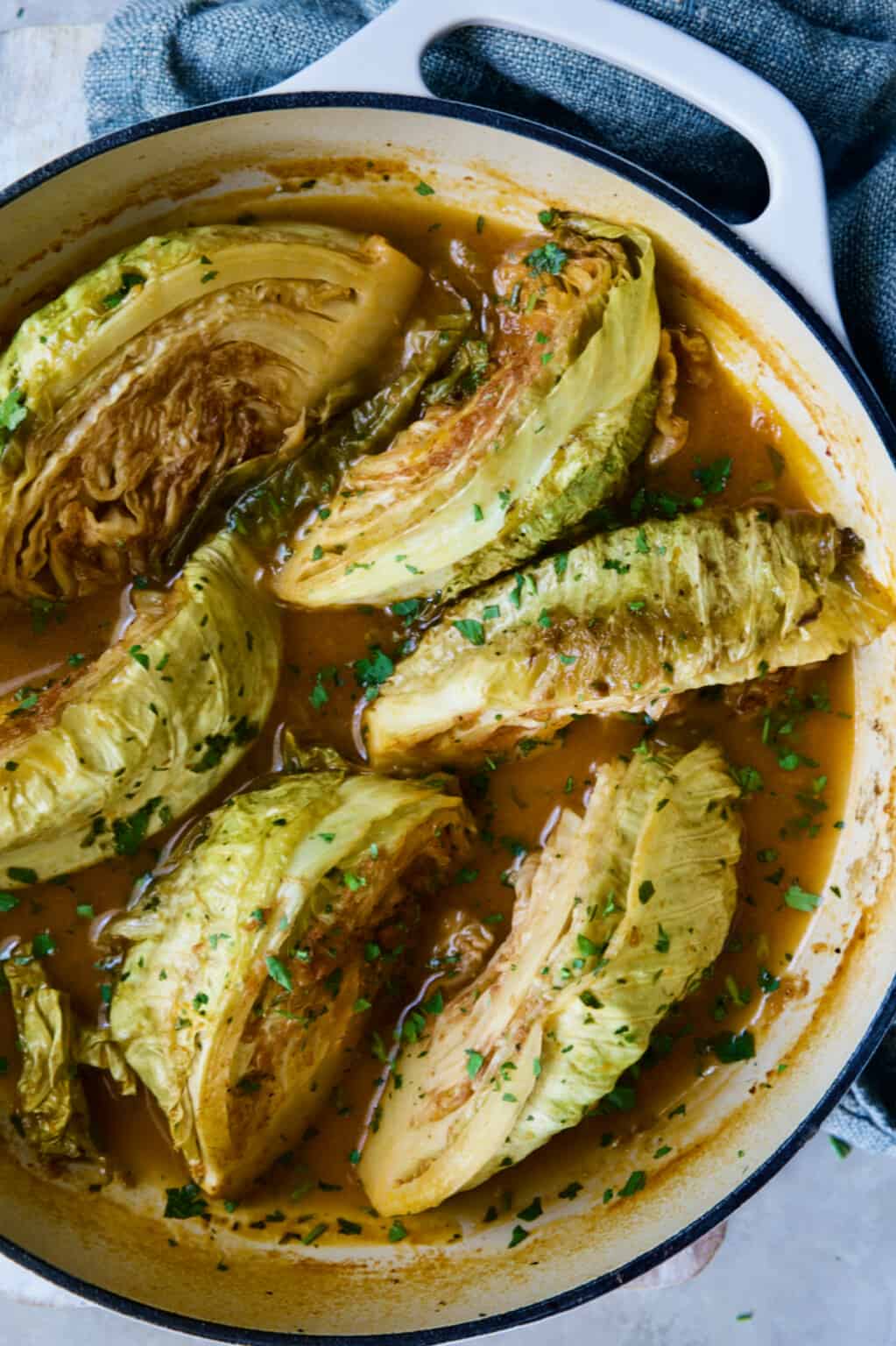 Braised Cabbage Wedges with Cider Vinegar