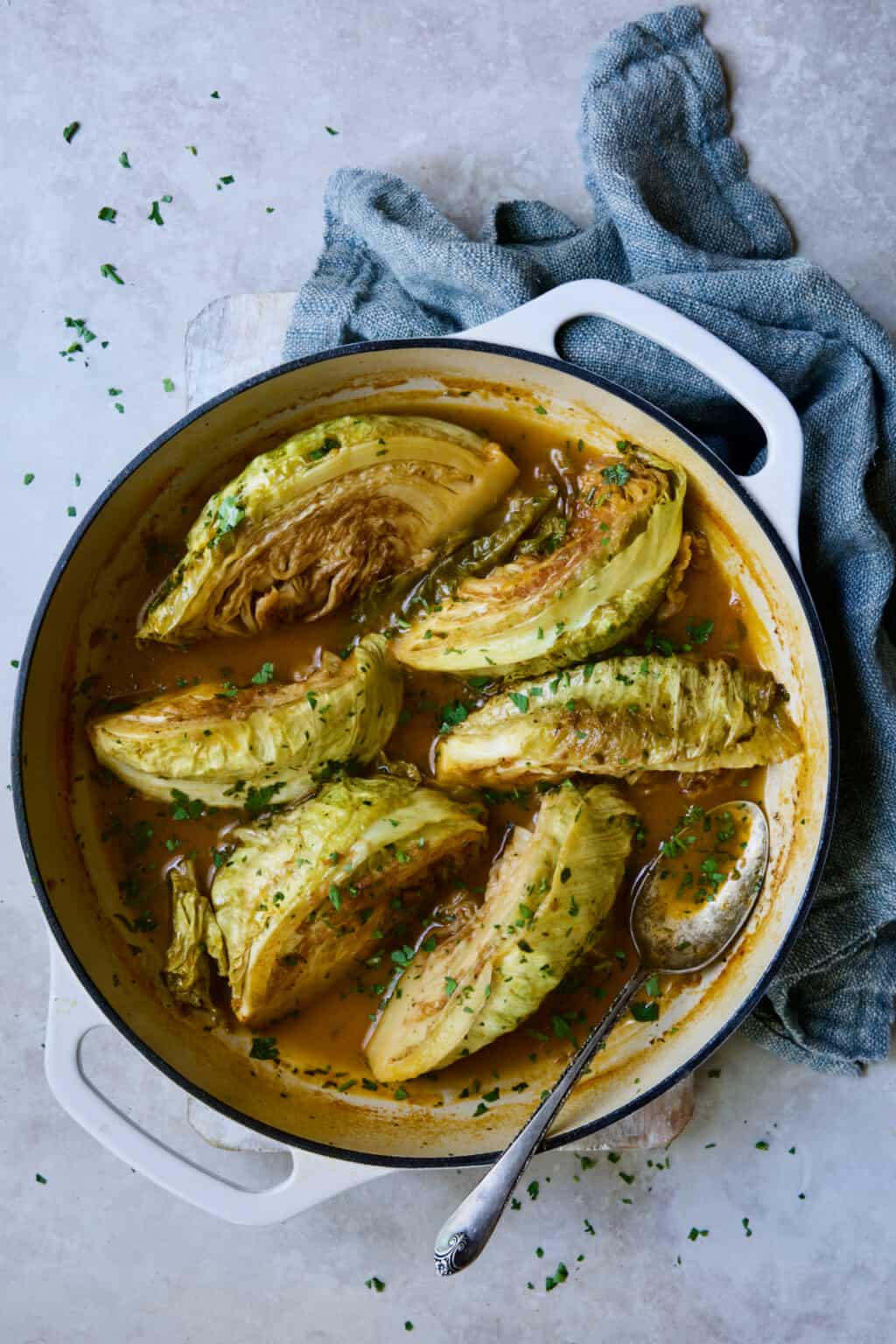 Braised Cabbage Wedges with Cider Vinegar
