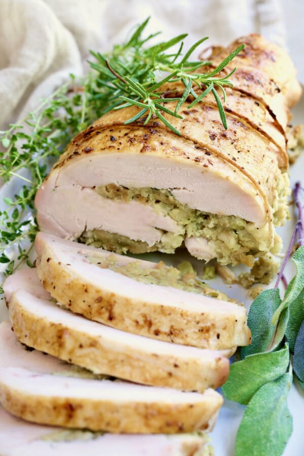 Roast Turkey Breast Recipe with Traditional Stuffing