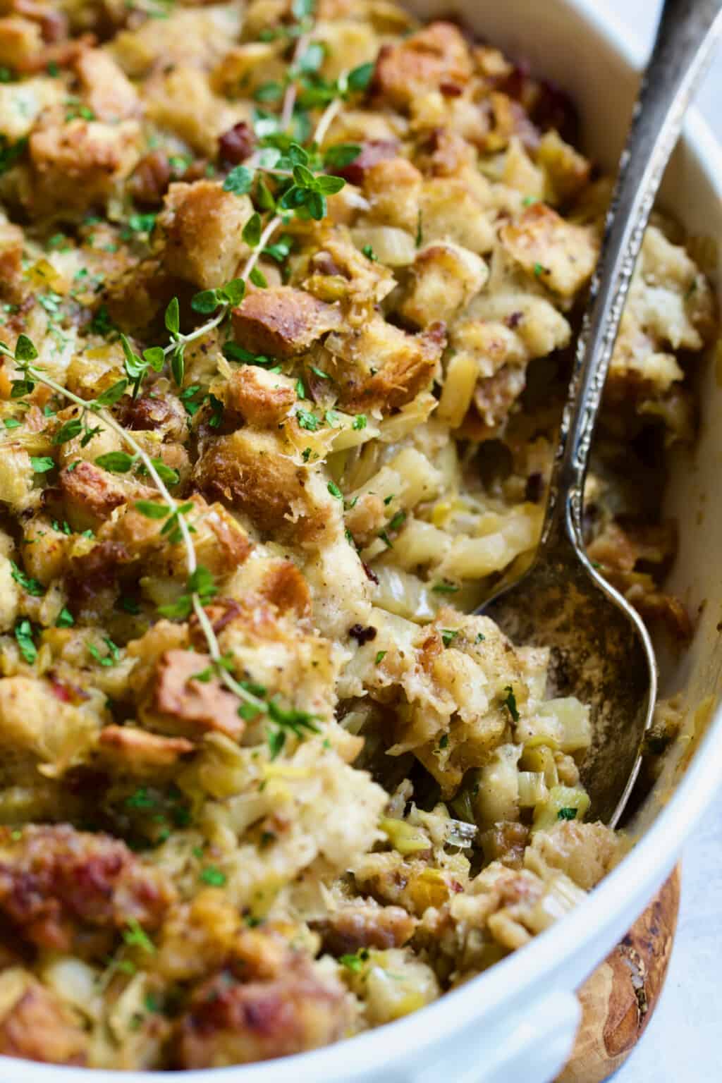 Easy Sausage Stuffing Recipe with Fennel and Leeks