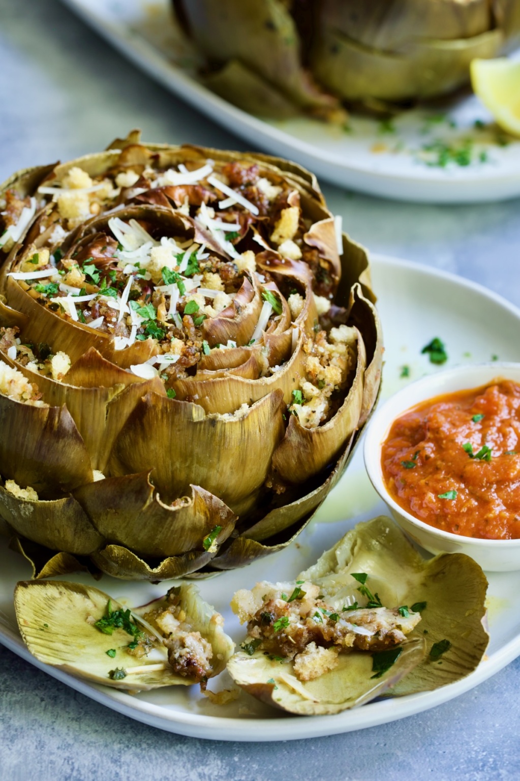 Baked ItalianStuffed Artichokes From A Chef's Kitchen