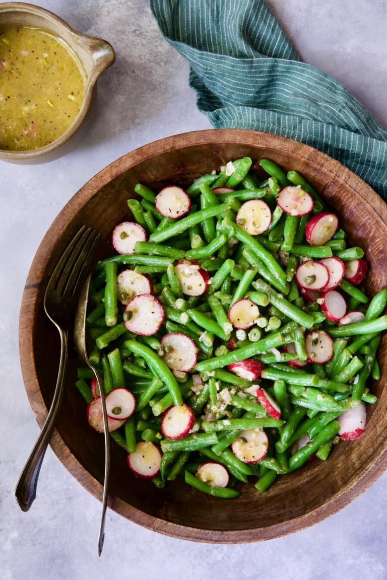 Green Bean Radish Salad with Mustard Caper Vinaigrette