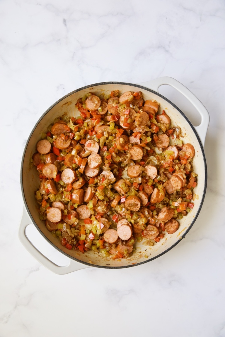 LowCarb Jambalaya Recipe with Chicken Sausage and Shrimp