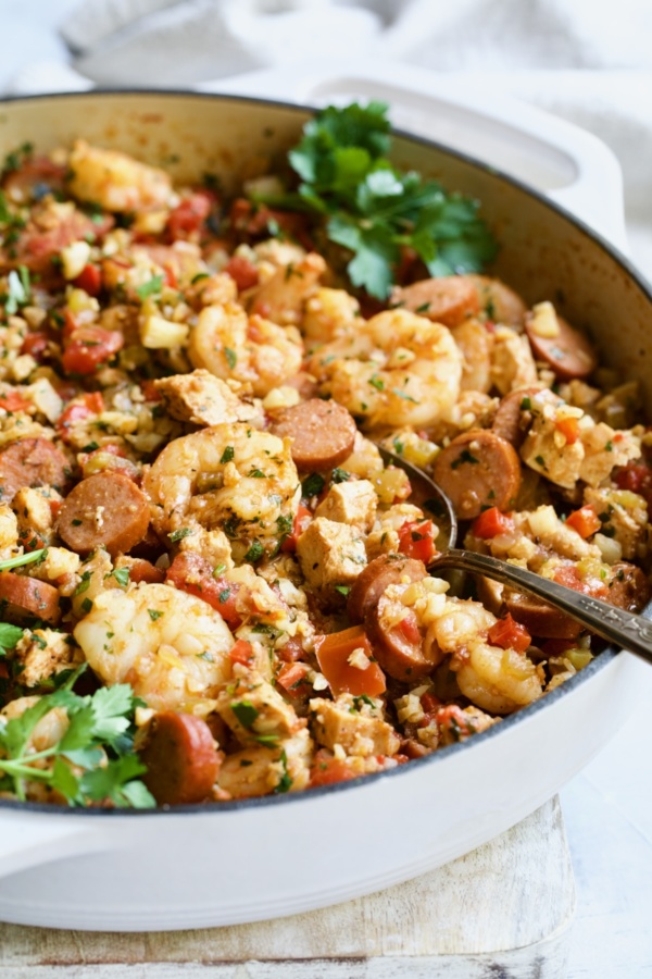 LowCarb Jambalaya Recipe with Chicken Sausage and Shrimp