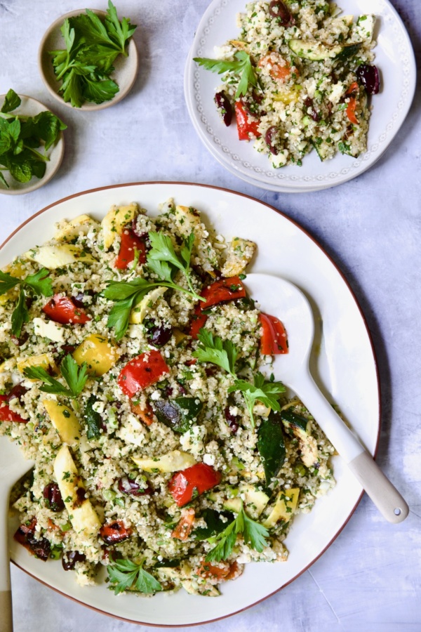 Mediterranean Quinoa Salad Recipe With Grilled Vegetables!