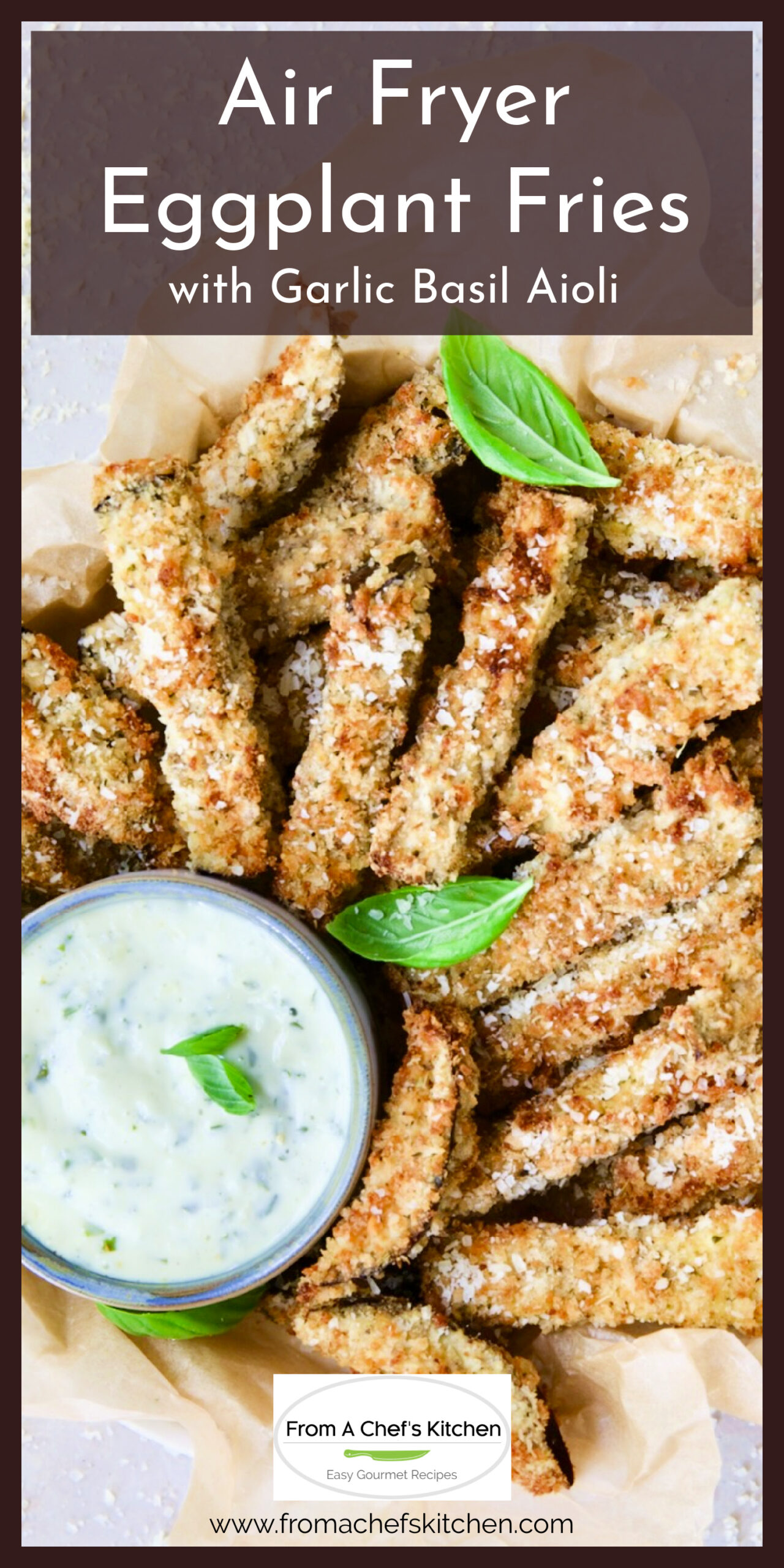 Air Fryer Eggplant Fries with Garlic Basil Aioli Crispy & Delicious!!