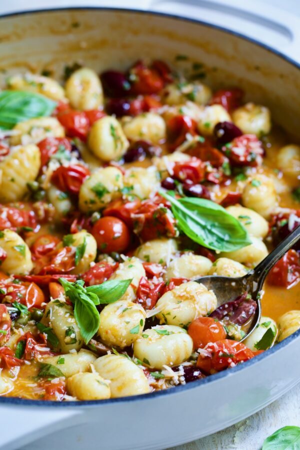 Cherry Tomato Puttanesca Sauce Recipe with Gnocchi