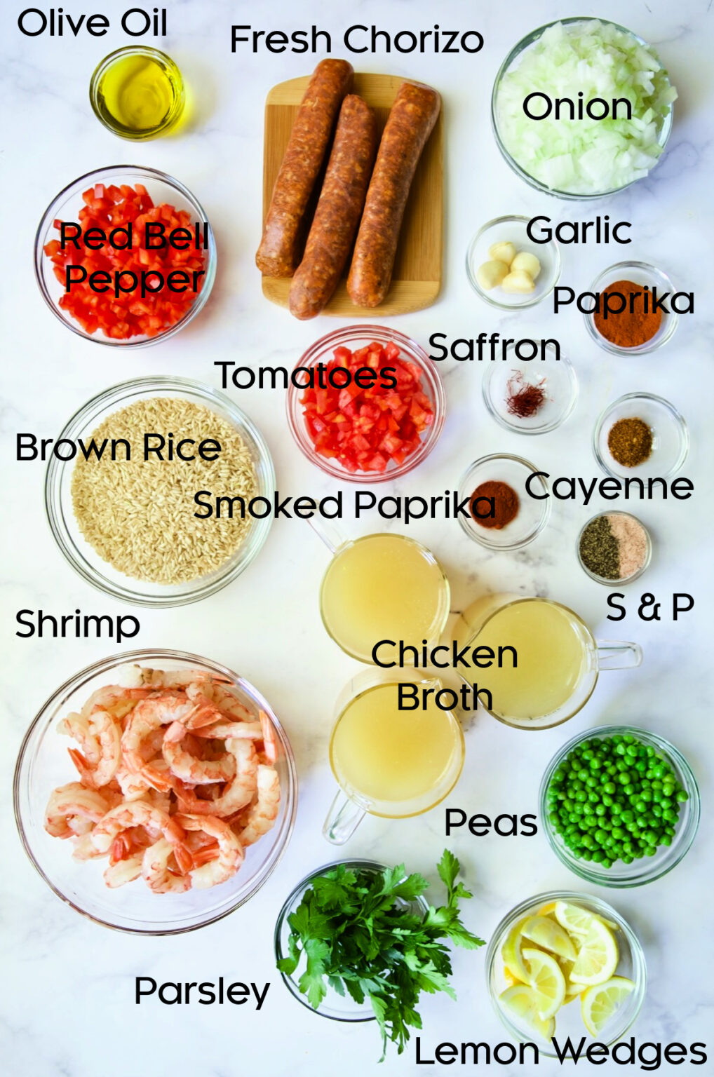 Brown Rice Shrimp Paella Recipe with Chorizo