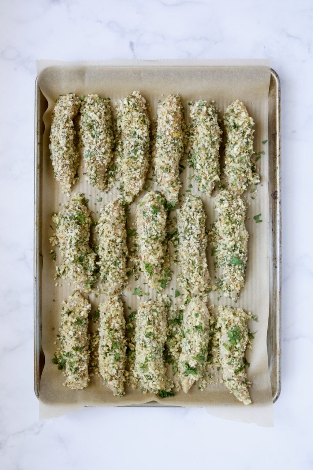 Almond Chicken Tenders Recipe with Lemon Curry Mayonnaise