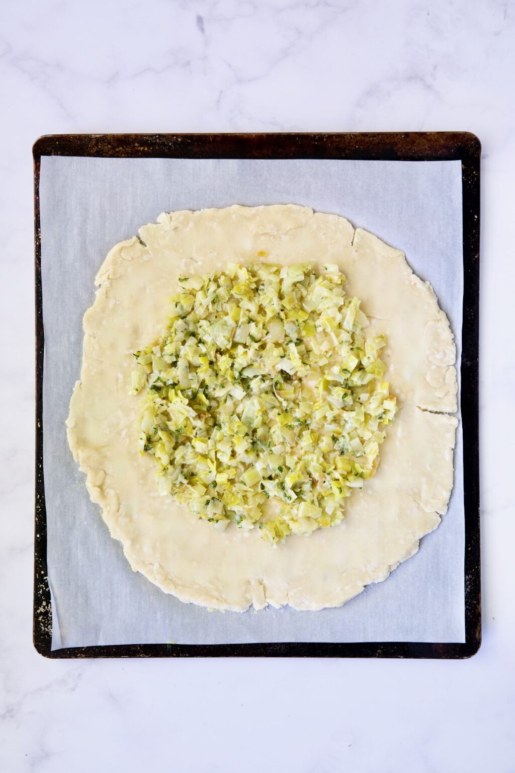 Butternut Squash Galette Recipe with Leeks and Goat Cheese