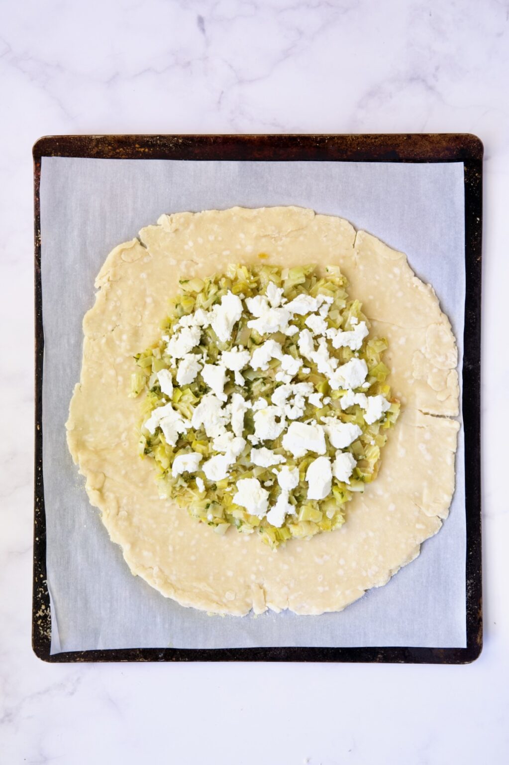 Butternut Squash Galette Recipe with Leeks and Goat Cheese